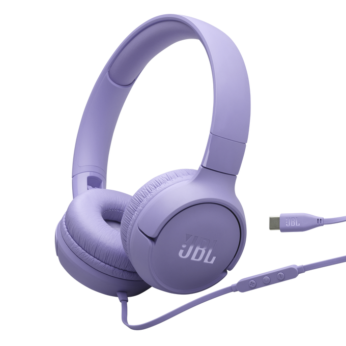 JBL Tune 520C USB-C - Purple - Hi-Res wired on-ear headphones - Hero image number null